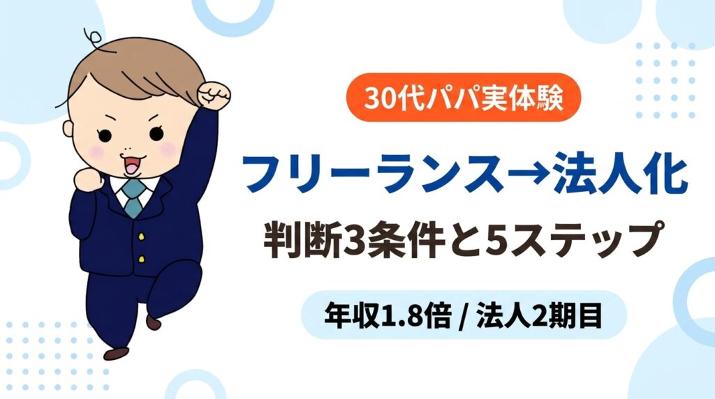 フリーランス 法人化 5ステップ - 30代パパが法人2期目で語る判断3条件と1期目のリアル体験談